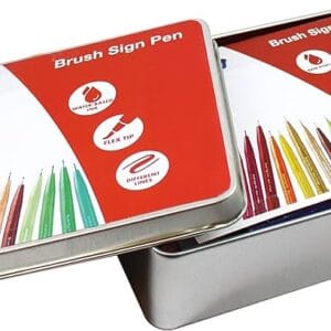 Pentel Sign Pen Brush Confezione 24 Pennarelli con Punta in Fibra