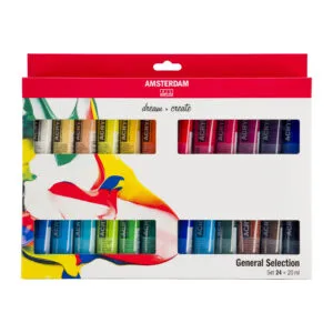 Confezione con 24 colori acrilici 20 ml linea Acrylic Amsterdam Royal Talens