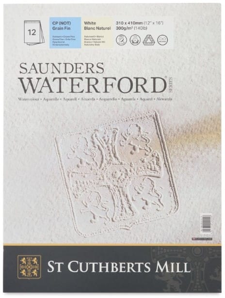 Blocco di carta per acquerello Waterford Saunders 31x41 - 12 fogli - 300gr