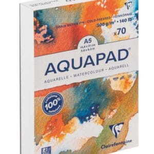 Blocco di carta per acquerello formato A5 - 70 fogli - 300gr by Aquapad