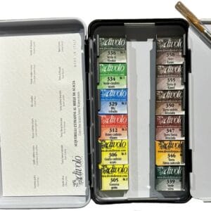 Confezione con 12 colori acquerello "Paesaggio Toscano" in mezzo godet Divolo